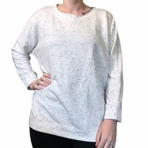 SOFT JOIE White/Black Speckled Sweater Top, Size L